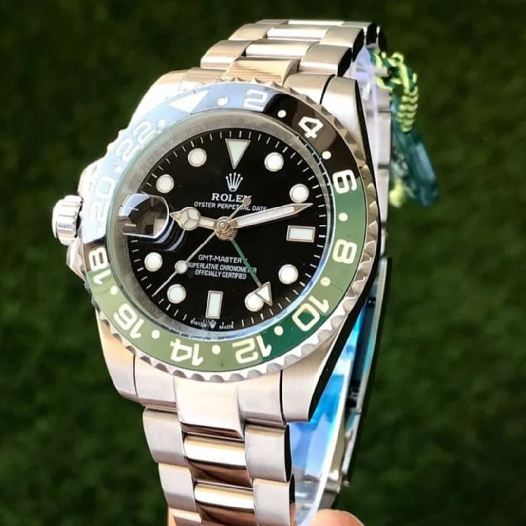 Rolex Gmt Master Silver Green Black Metal Watch A