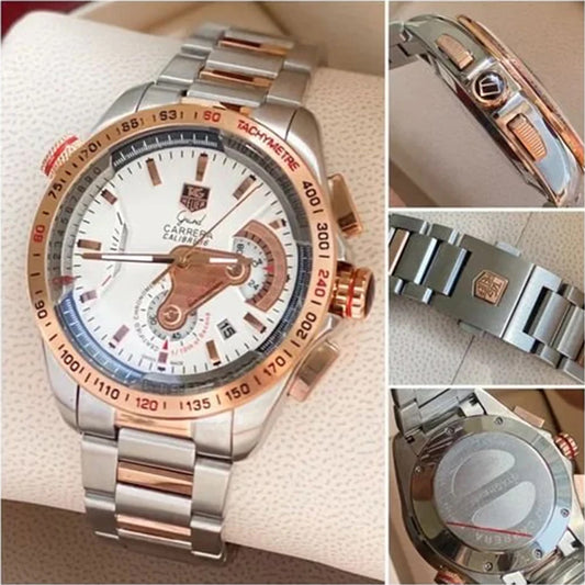 Tagheuer Calibre 36 Dual Tone White Dial Metal