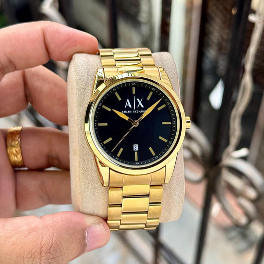 Armani Exchange AX 2857 Gold Belt Black Dial
