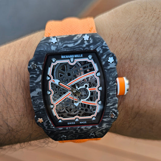 Richard Mille RM 67-02 Black White Dial Orange Strap