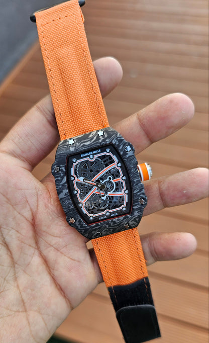 Richard Mille RM 67-02 Black White Dial Orange Strap