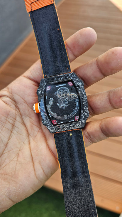 Richard Mille RM 67-02 Black White Dial Orange Strap