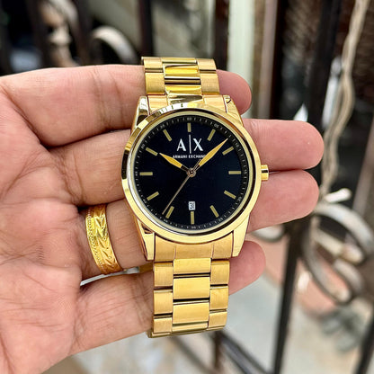 Armani Exchange AX 2857 Gold Belt Black Dial