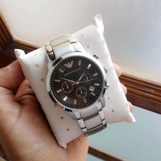Armani Ar2453 Silver Black Dial
