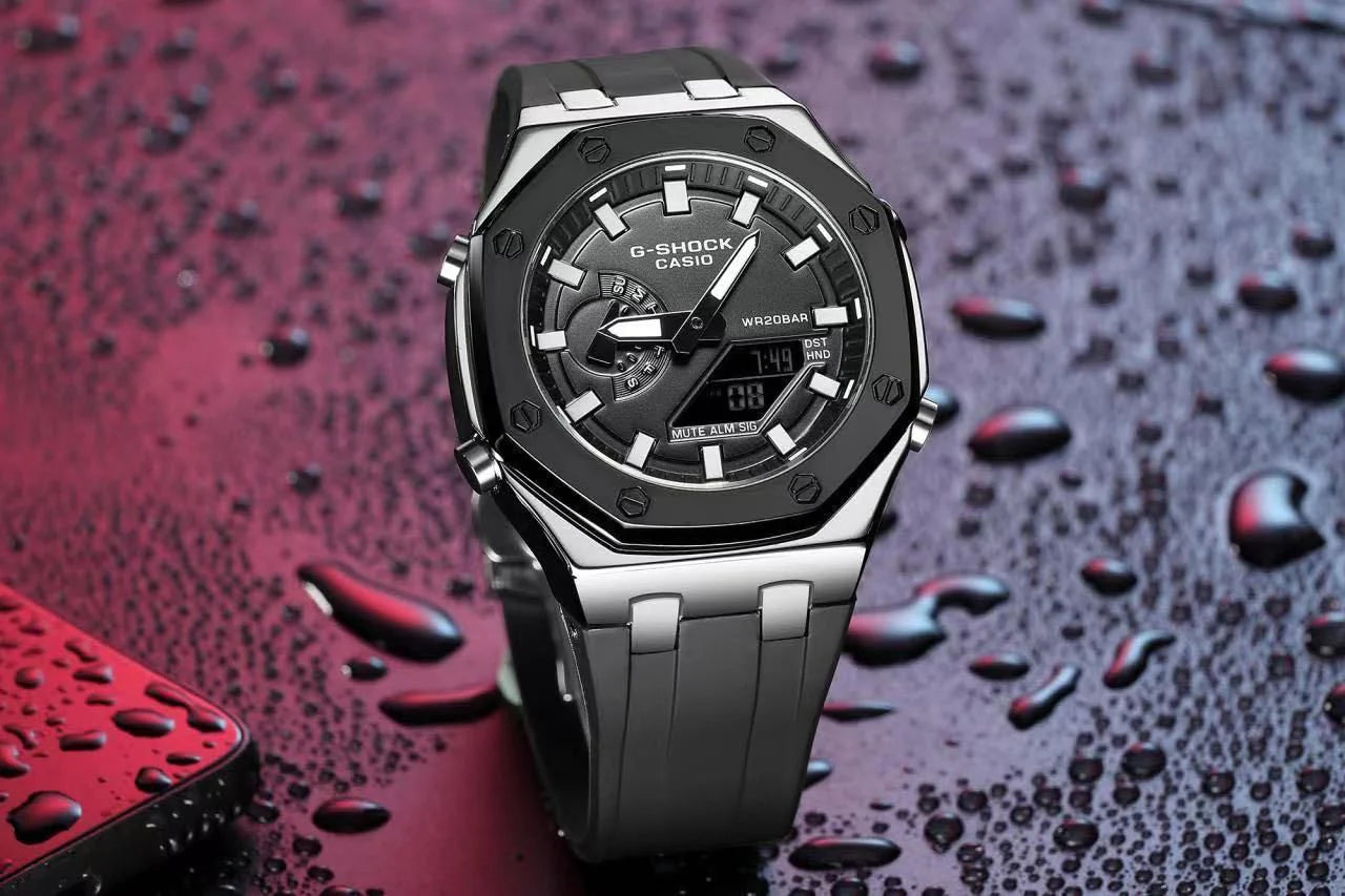G-SHOCK Black Silver Metal silicon Watch