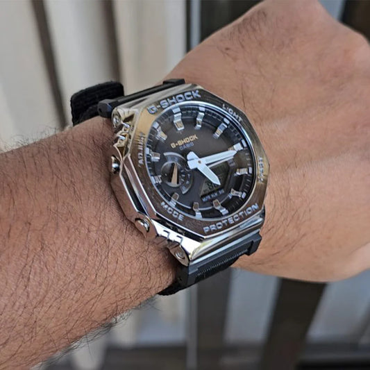G-SHOCK Stainless Steel Black Cloth Band Watch