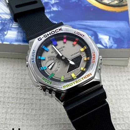 G-SHOCK Gm 2100 Stainless Steel Rainbow Black Strap Watch