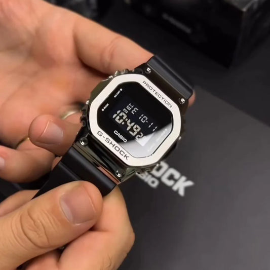 G-SHOCK Gms 5600 Silver Black Belt Watch