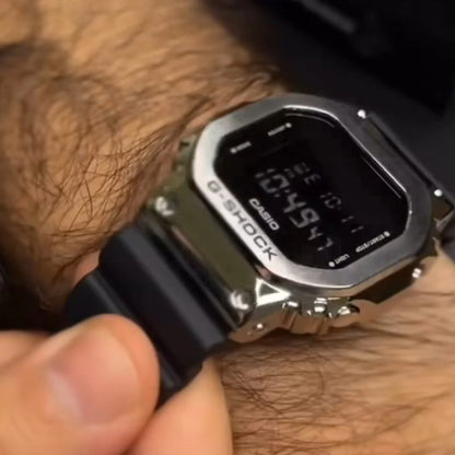 G-SHOCK Gms 5600 Silver Black Belt Watch