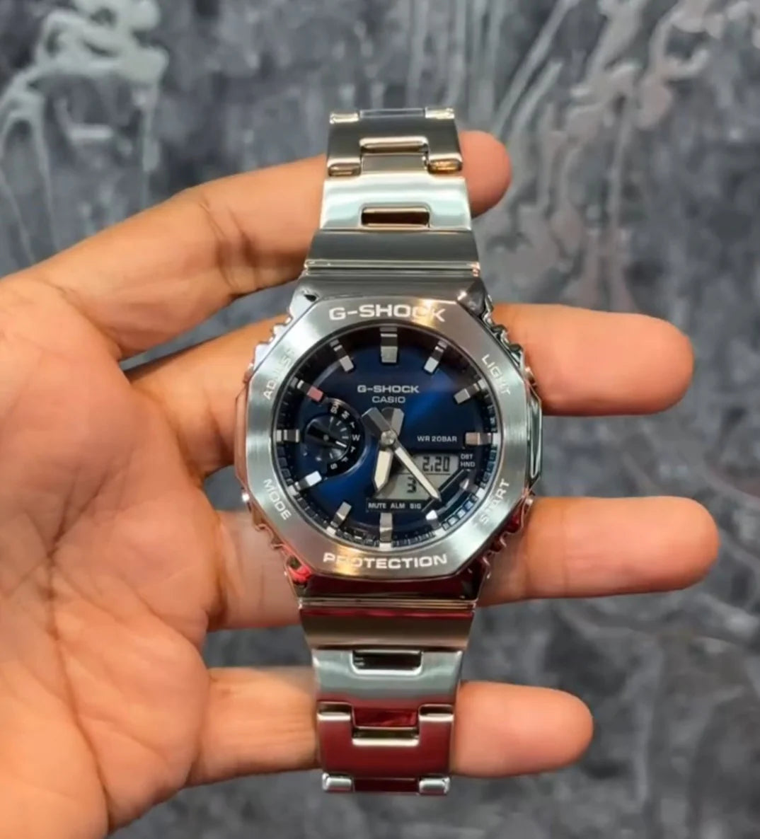 G-Shock GM 2110 D SILVER BLUE DIAL WATCH