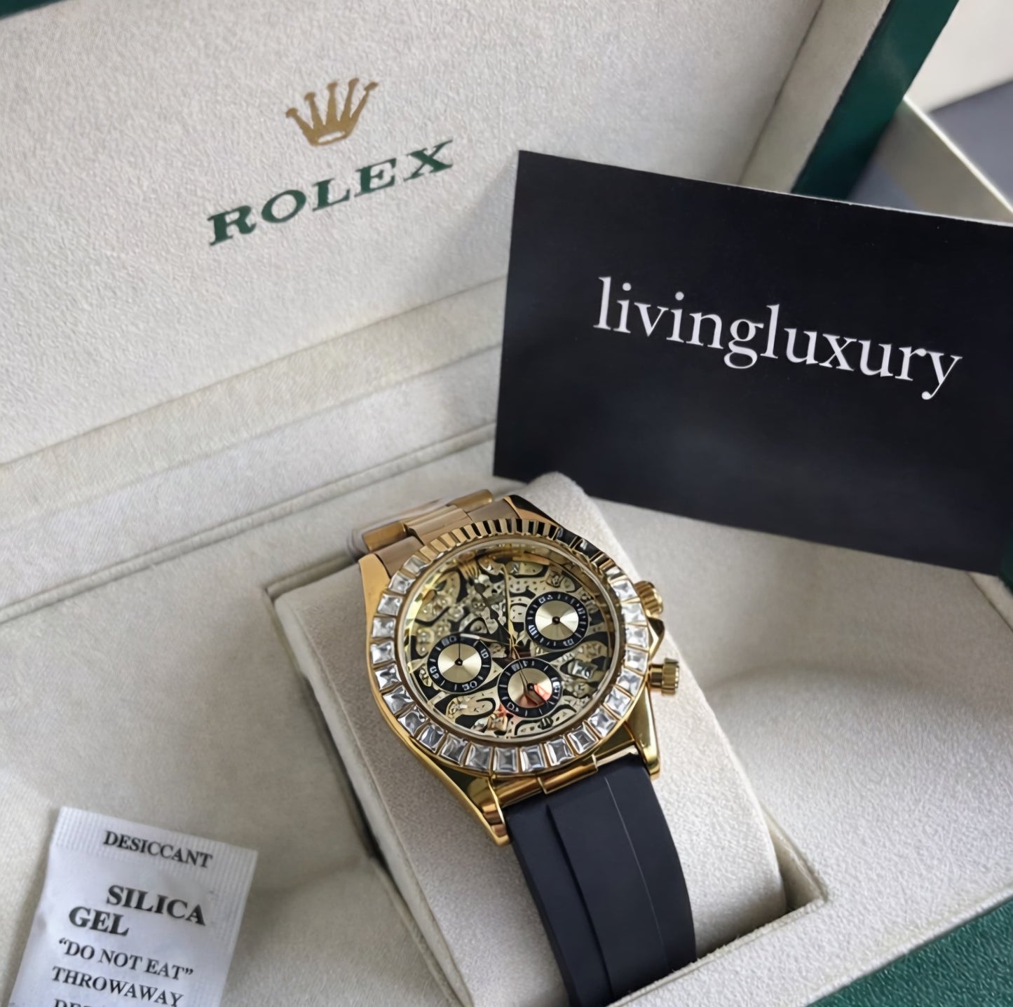 Rolex Daytona Eye of Tiger Gold Diamond Watch