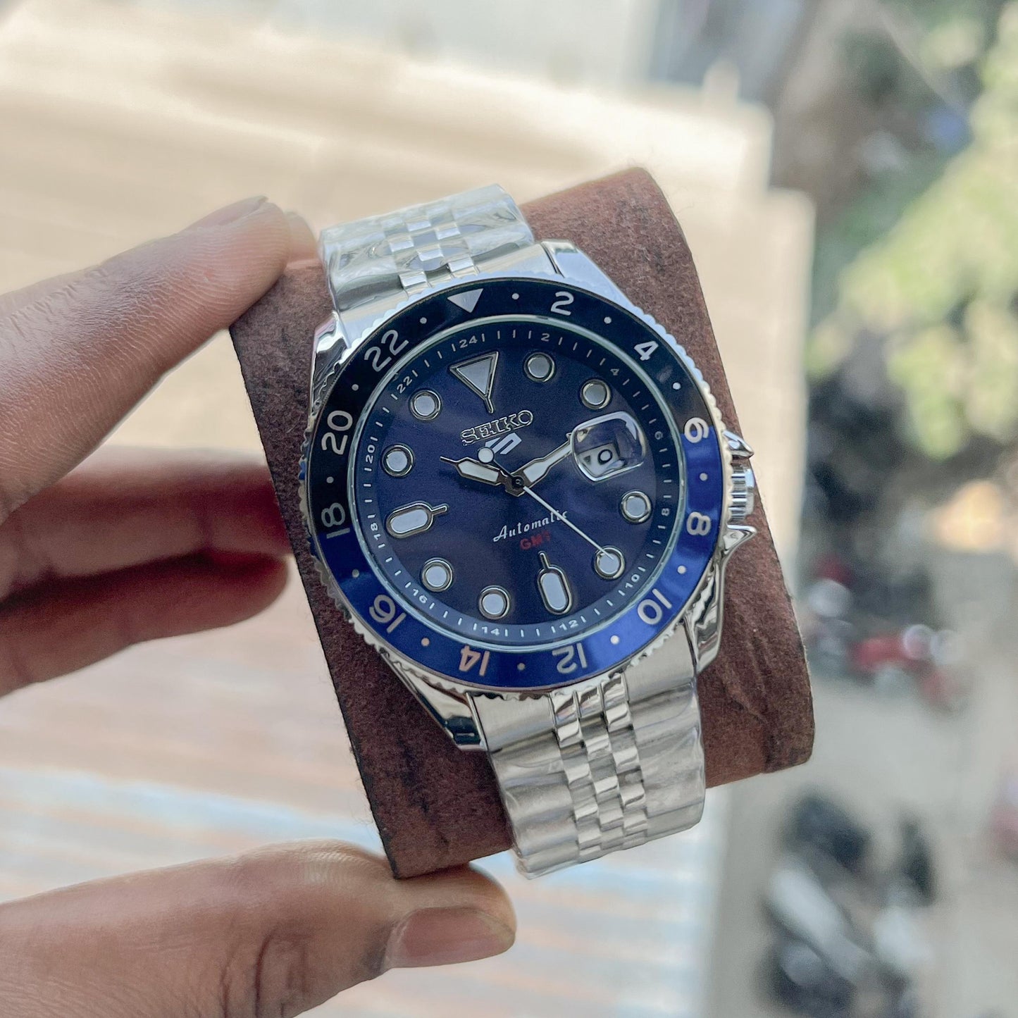 Seiko GMT Blue Black GMT Automatic Watch