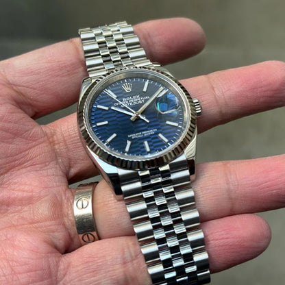 Rolex Datejust Silver Blue Dial Metal Watch Virat Kohli
