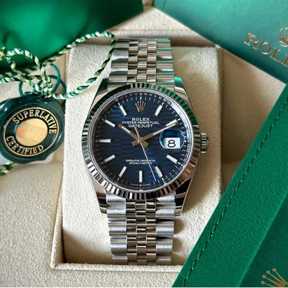 Rolex Datejust Silver Blue Dial Metal Watch Virat Kohli