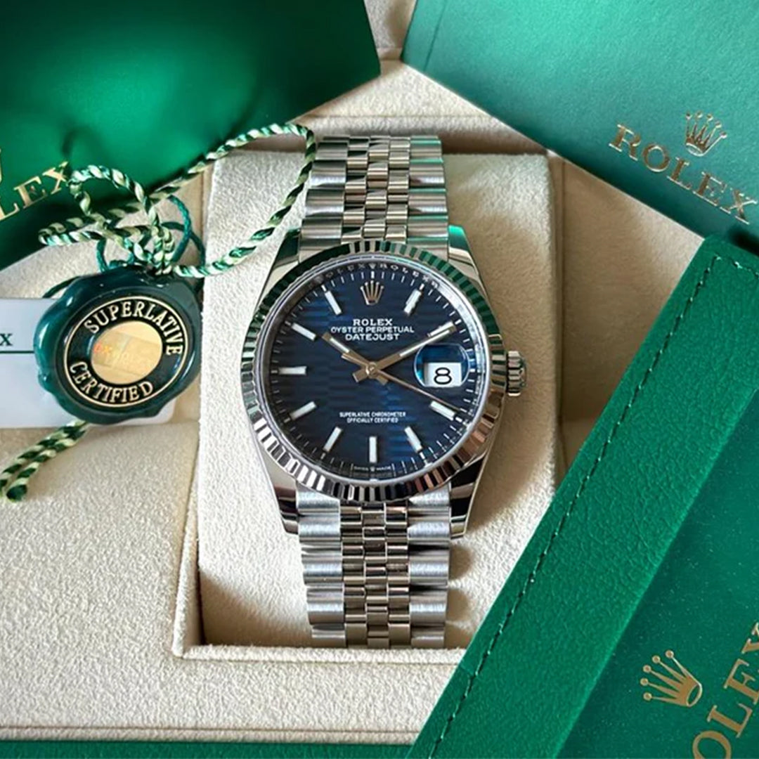 Rolex Datejust Silver Blue Dial Metal Watch Virat Kohli