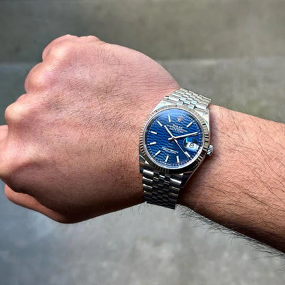 Rolex Datejust Silver Blue Dial Metal Watch Virat Kohli
