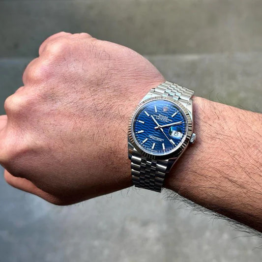 Rolex Datejust Silver Blue Dial Metal Watch Virat Kohli