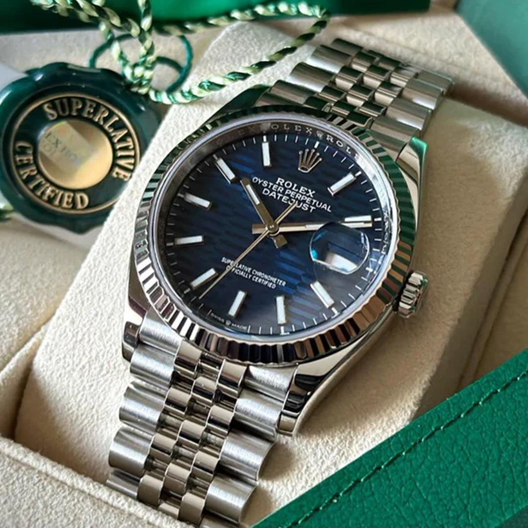 Rolex Datejust Silver Blue Dial Metal Watch Virat Kohli