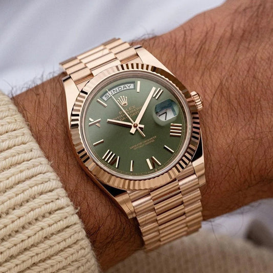 Rolex Day date Rosegold Gold Metal Dhoni Watch