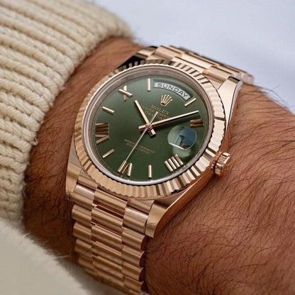 Rolex Day date Rosegold Gold Metal Dhoni Watch