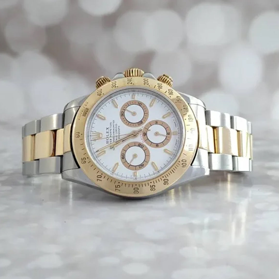 Rolex Daytona Dual Tone White Dial Metal Watch Jasprit Bumra