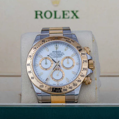 Rolex Daytona Dual Tone White Dial Metal Watch Jasprit Bumra