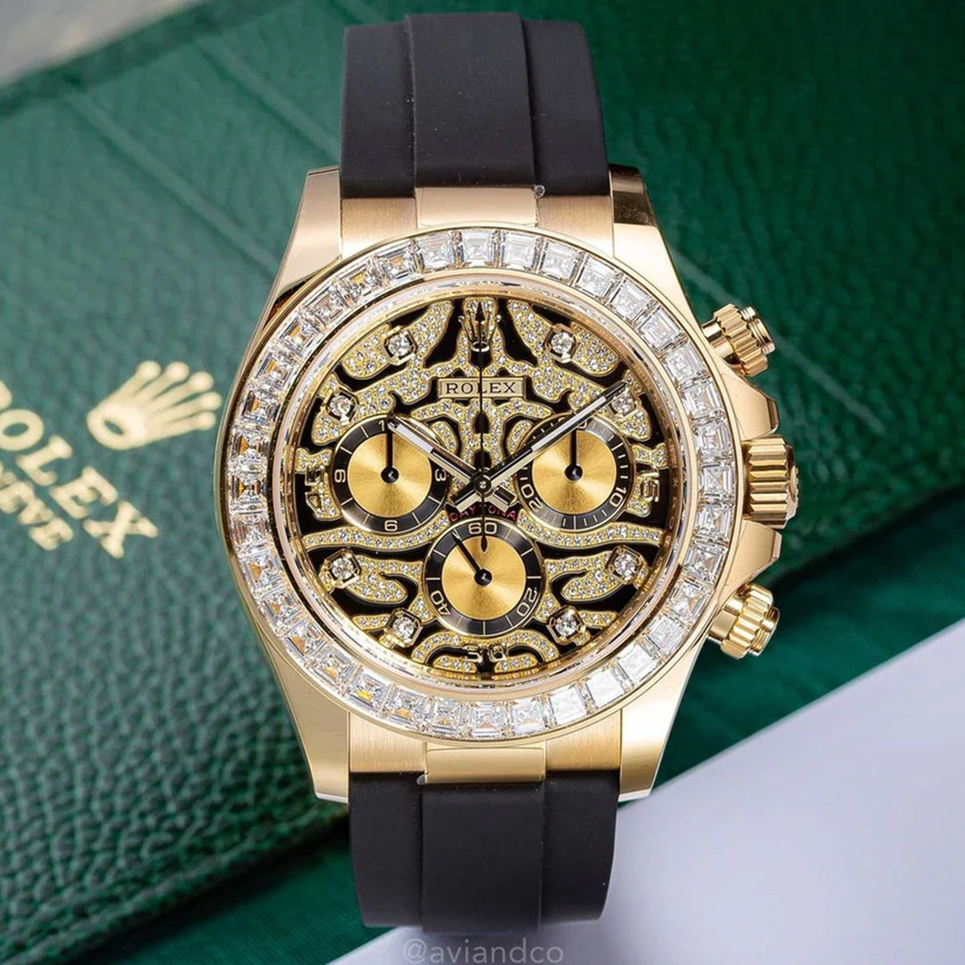 Rolex Daytona Eye of Tiger Gold Diamond Watch