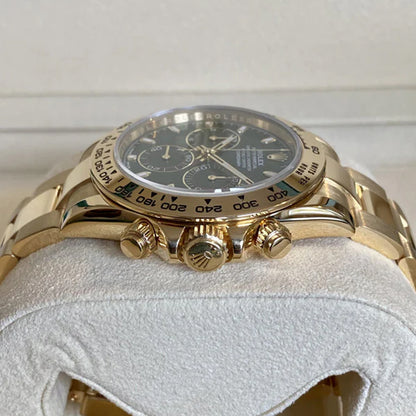 Rolex Daytona Gold Green MS Dhoni Metal Watch
