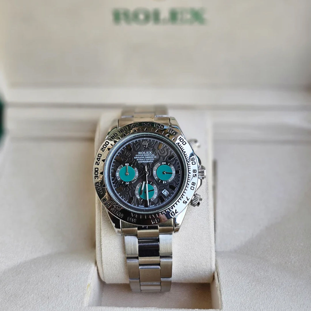 Rolex Daytona Silver Engraved Watch