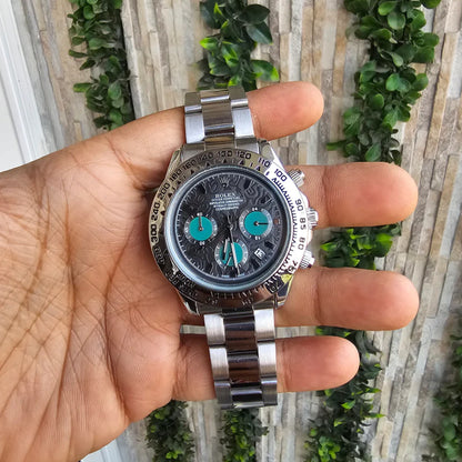 Rolex Daytona Silver Engraved Watch