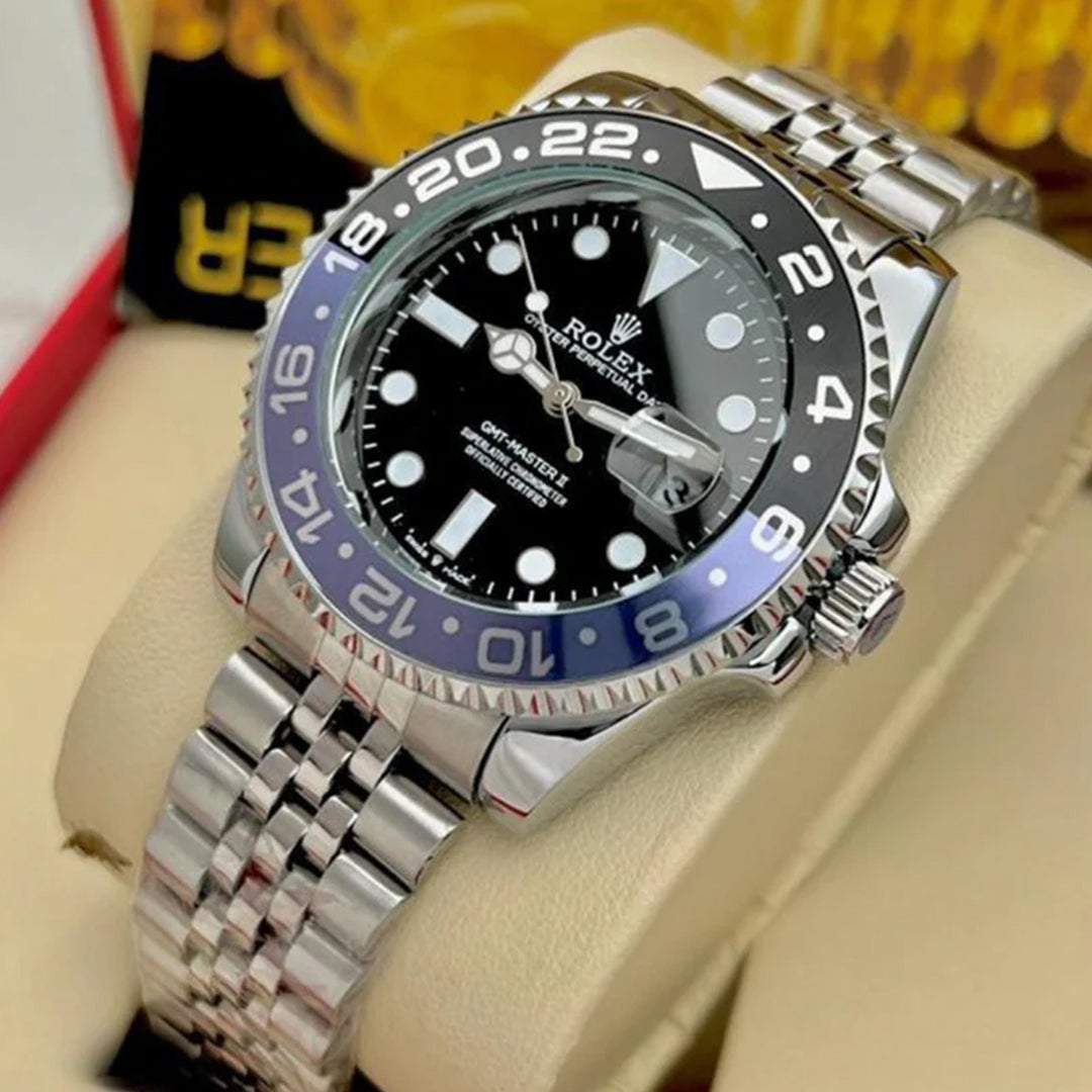 Rolex GMT Master Silver Black Metal Watch B