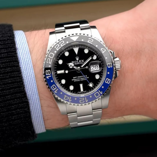 Rolex GMT Master Silver Black Metal Watch B