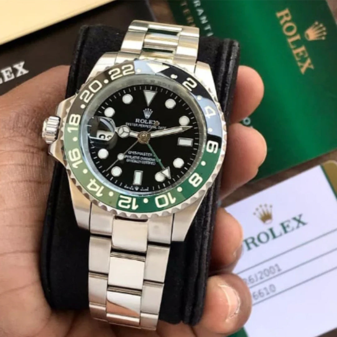 Rolex Gmt Master Silver Green Black Metal Watch A