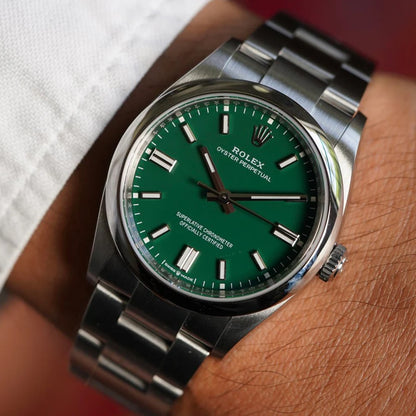 Rolex Green Dial Silver Metal Belt Watch M S Dhoni