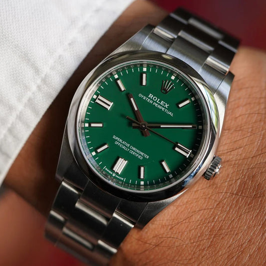 Rolex Green Dial Silver Metal Belt Watch M S Dhoni
