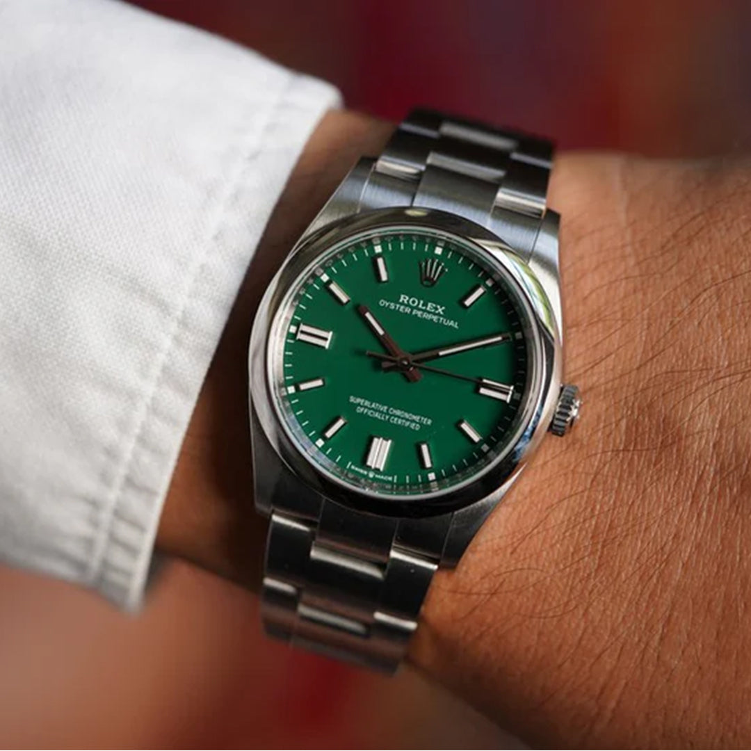 Rolex Green Dial Silver Metal Belt Watch M S Dhoni
