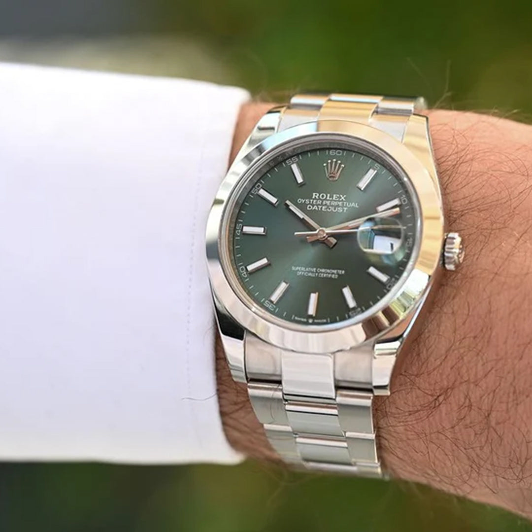 Rolex Green Dial Silver Metal Belt Watch Rajkumar Rao