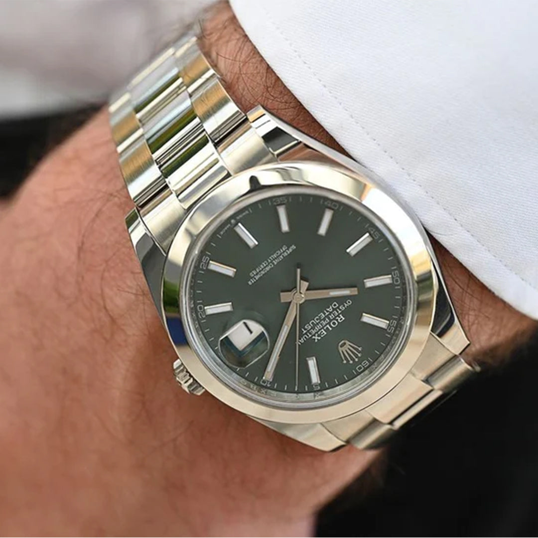 Rolex Green Dial Silver Metal Belt Watch Rajkumar Rao