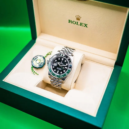 Rolex Sprite GMT Master Stainless Steel Green Dial Metal Belt