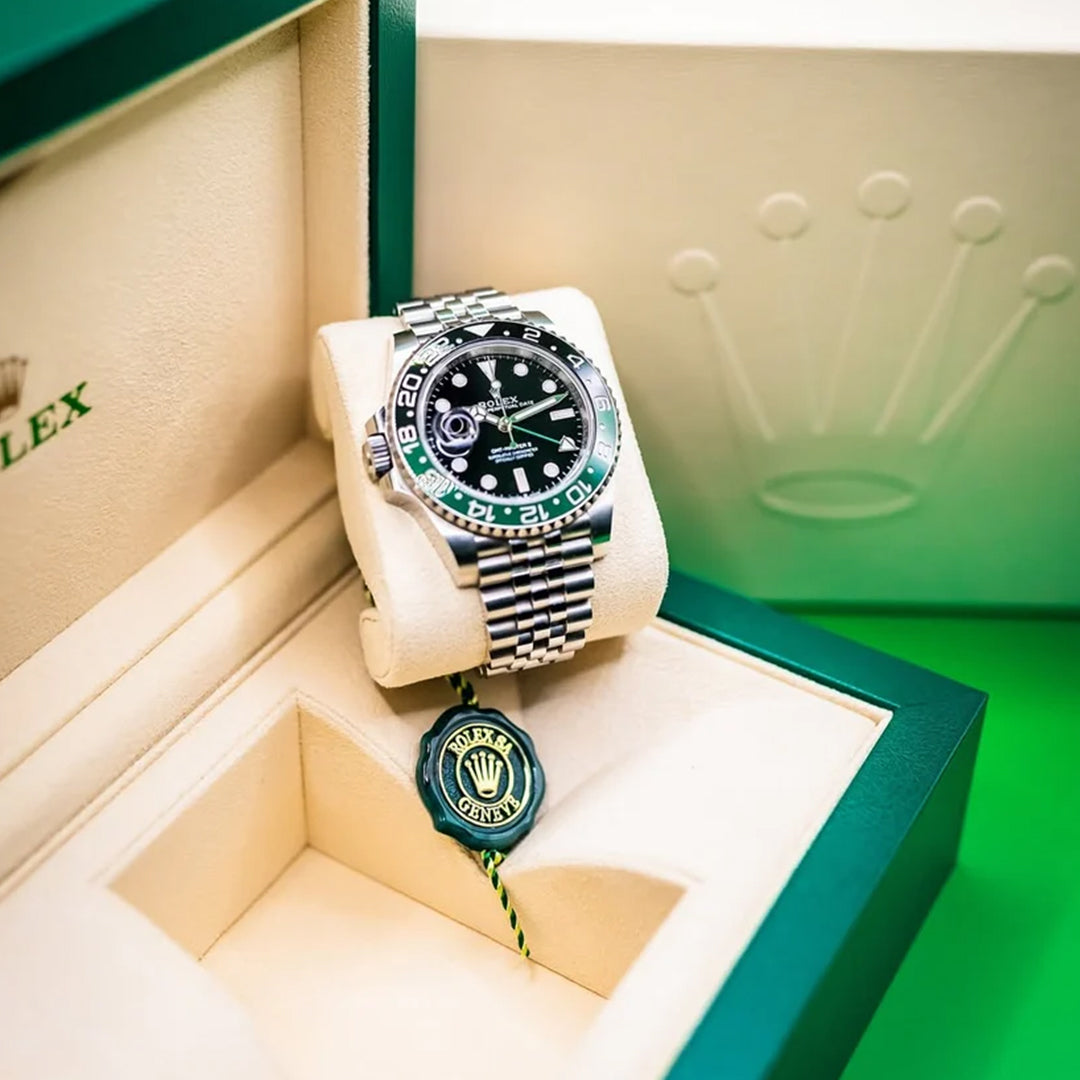 Rolex Sprite GMT Master Stainless Steel Green Dial Metal Belt