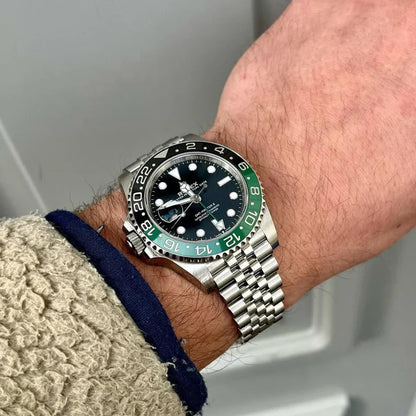 Rolex Sprite GMT Master Stainless Steel Green Dial Metal Belt