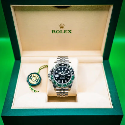 Rolex Sprite GMT Master Stainless Steel Green Dial Metal Belt
