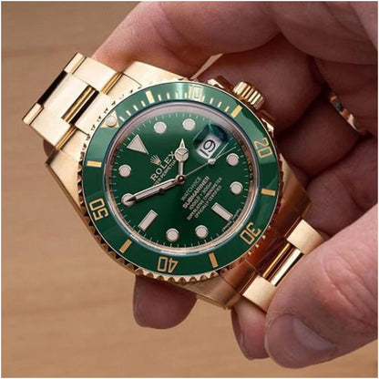 Rolex Submariner Gold Green MS Metal Watch