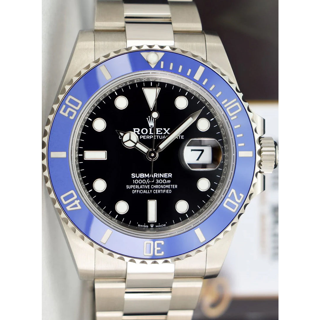 Rolex Submariner Silver Blue Metal Watch