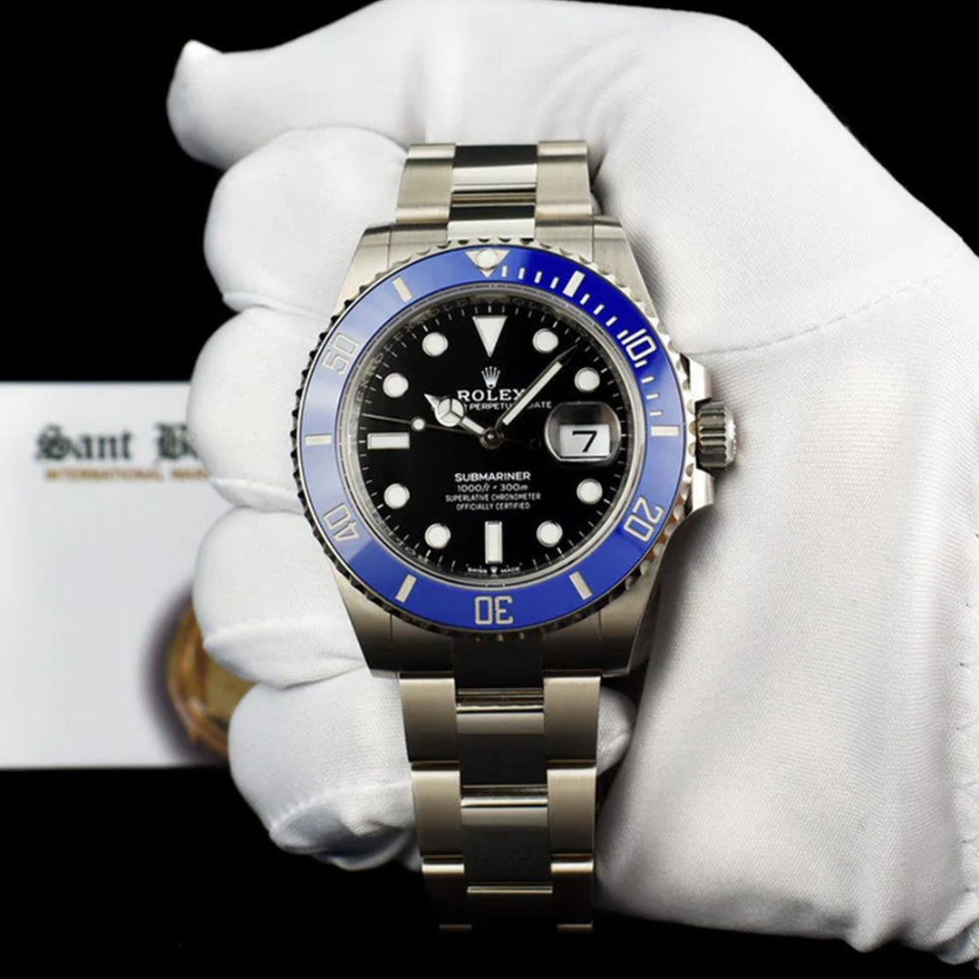 Rolex Submariner Silver Blue Metal Watch