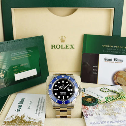 Rolex Submariner Silver Blue Metal Watch