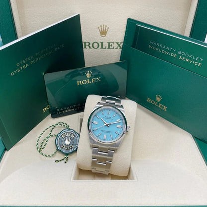 Rolex Tiffany Blue Dial Silver Metal Belt Watch M S Dhoni