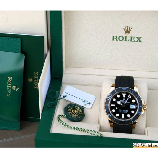 Rolex Yacht Master Silicon Band Gold Black Virat Kholi Watch