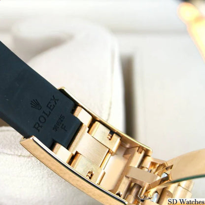 Rolex Yacht Master Silicon Band Gold Black Virat Kholi Watch