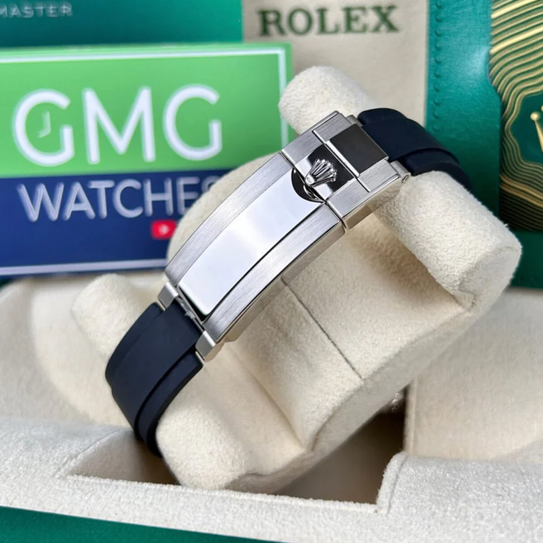 Rolex Yacht Master Silicon Band Silver Black Virat Kholi Watch